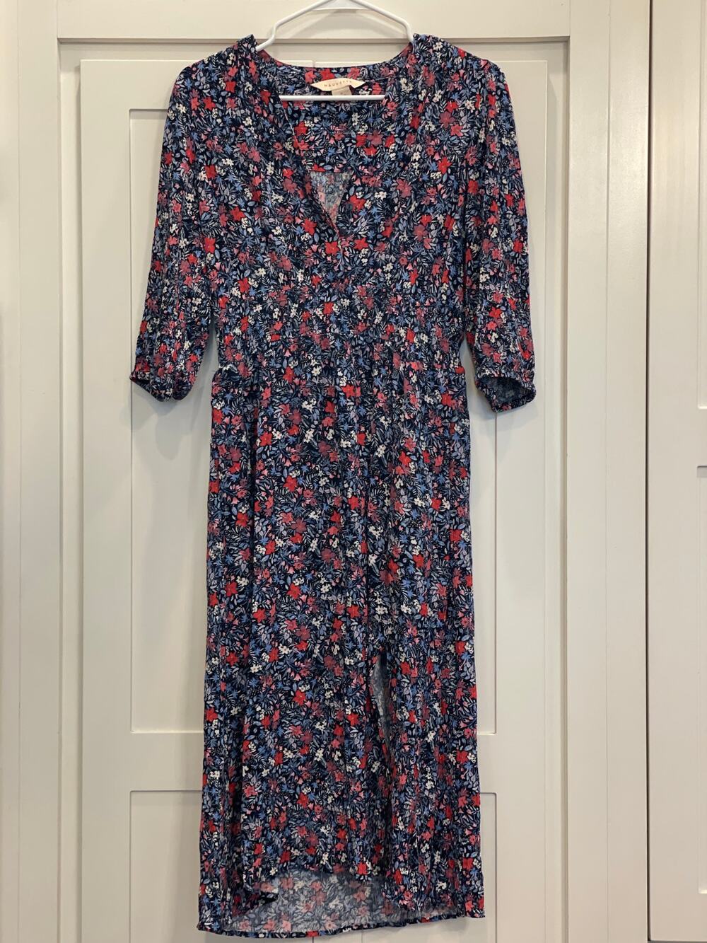 Mauvette Stitch-fix 3/4 sleeve floral tea dress  MED